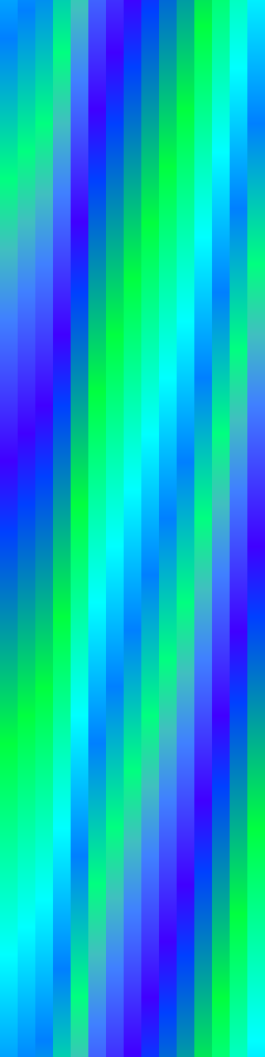 Static visualization of color progression, 15 LEDs