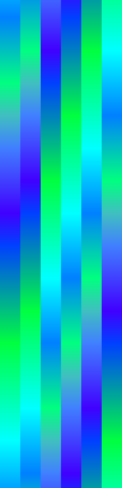 Static visualization of color progression, 6 LEDs